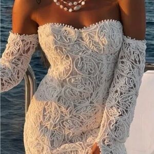 Elegant White Lace Off-Shoulder Dress
